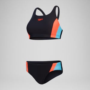 Maillot de bain 2 pièces Colourblock Splice 2.0 pour Femmes Noir/Rouge sirène/Bleu picton