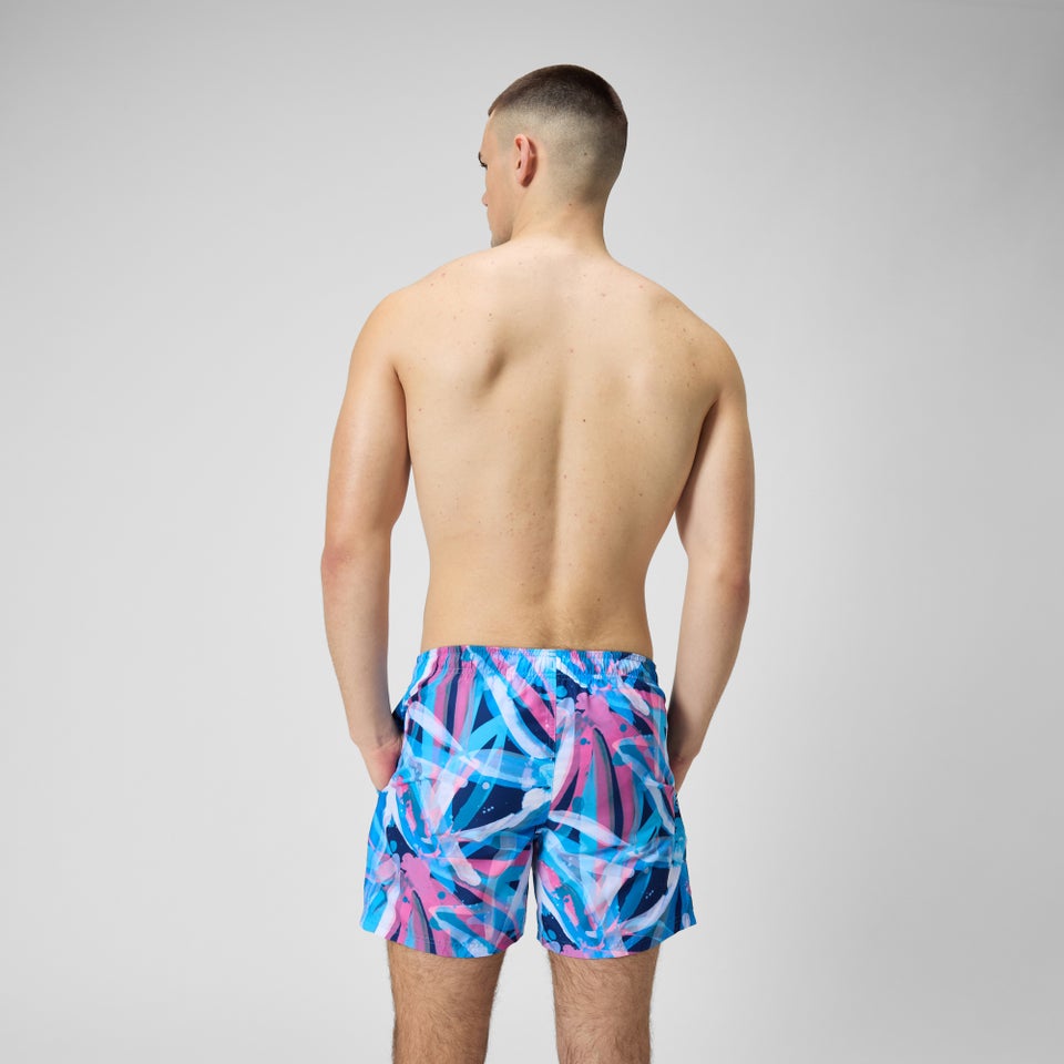 Men's Digital Printed Leisure 16" Swim Shorts Pink