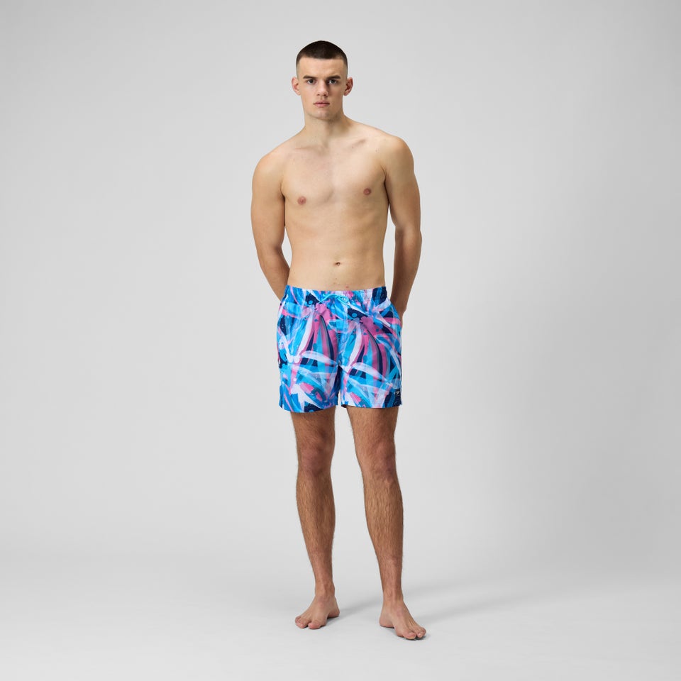 Men's Digital Printed Leisure 16" Swim Shorts Pink