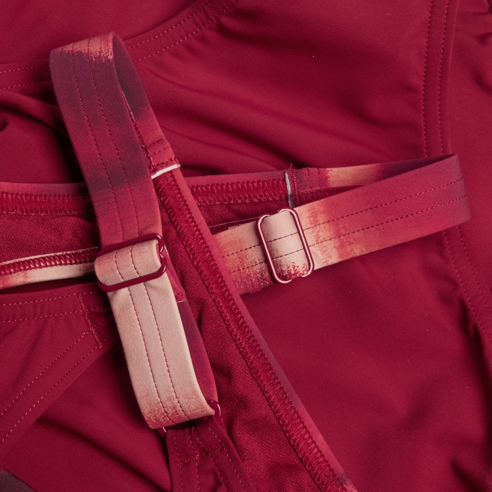 Damen ContourEclipse Shaping-Badeanzug mit Print Lila/Rot