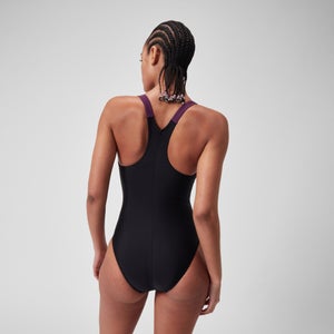 Maillot de bain Femmes Hyperboom Splice Racerback pour Femmes Noir/Prune dandy