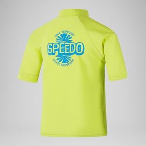 Boys' Printed Short Sleeve Rash Top Yellow