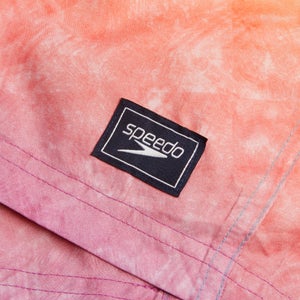 Herren Freizeit-Badeshorts mit Digital-Print, 18 Zoll Blau/Gelb