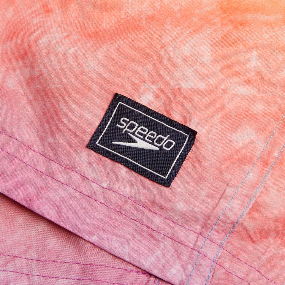 Herren Freizeit-Badeshorts mit Digital-Print, 18 Zoll Blau/Gelb