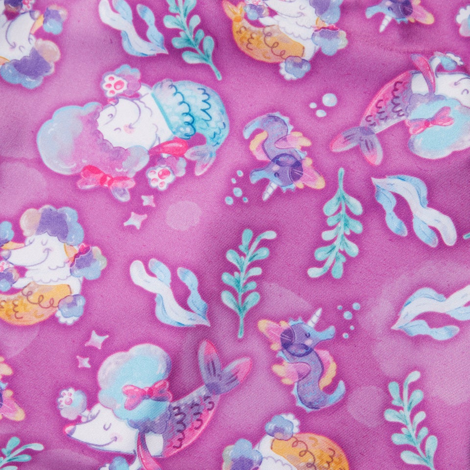 Maillot de bain Fille à volant et fines bretelles Digital pour Filles Rose kiki/Violeta/Caribe