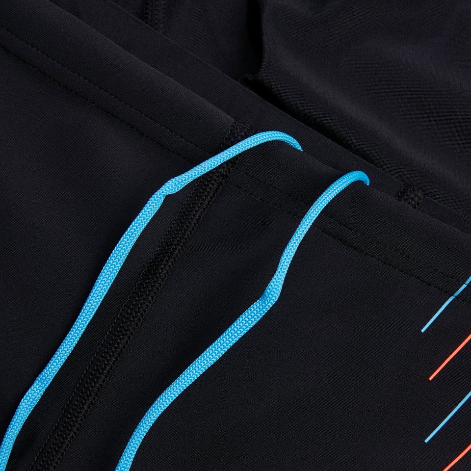 Herren Mid Schwimmhose mit Duo Logo-Print Schwarz/Blau