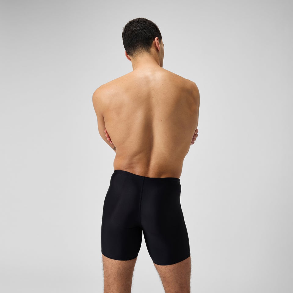 Herren Mid Schwimmhose mit Duo Logo-Print Schwarz/Blau