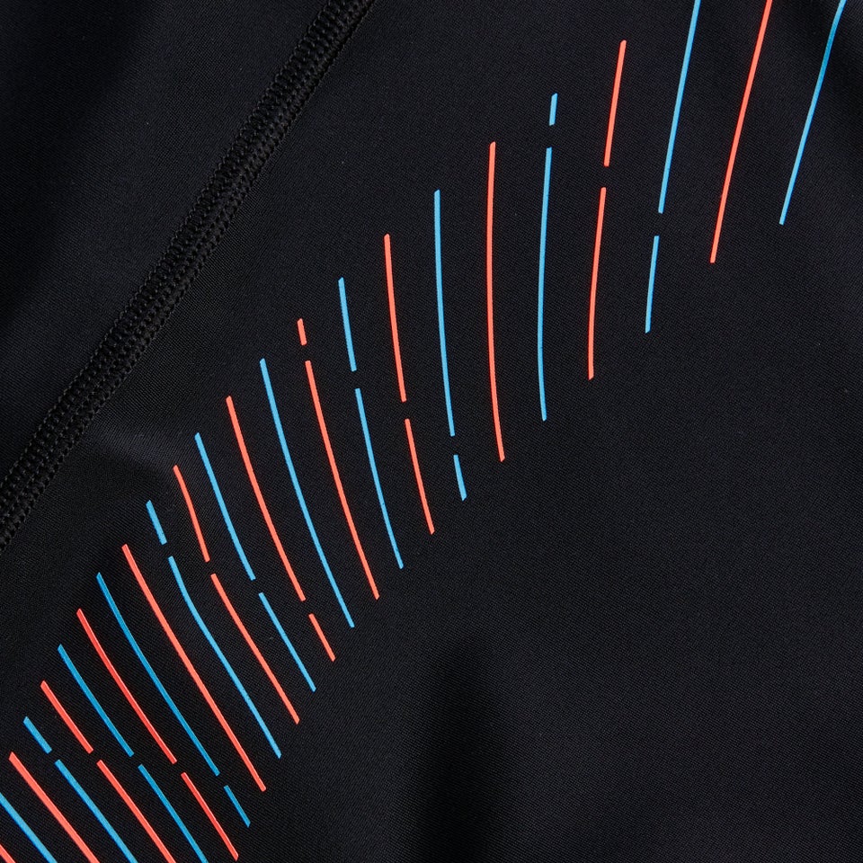 Herren Mid Schwimmhose mit Duo Logo-Print Schwarz/Blau