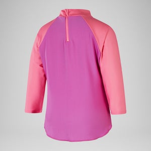 T-shirt Fille rashguard à manches longues Digital pour Filles Rose kiki/Pétale/Caribe
