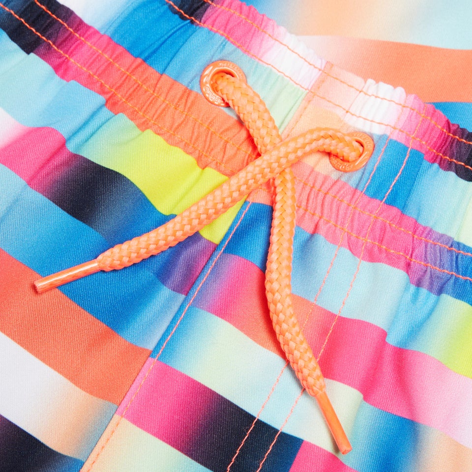 Short de bain garçon à imprimé numérique 15 pouces pour Garçons Rouge/Bleu