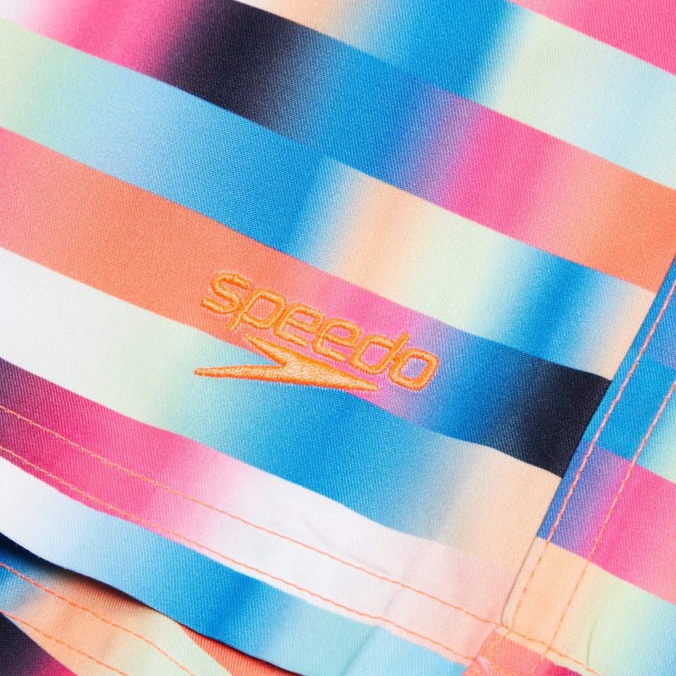 Short de bain garçon à imprimé numérique 15 pouces pour Garçons Rouge/Bleu