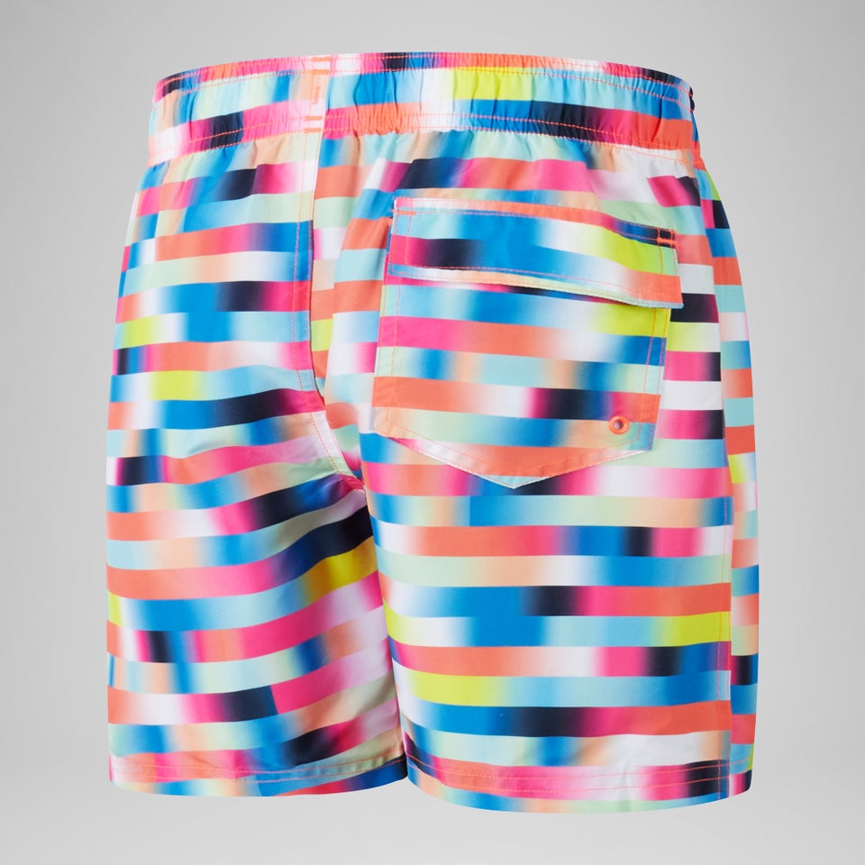 Short de bain garçon à imprimé numérique 15 pouces pour Garçons Rouge/Bleu