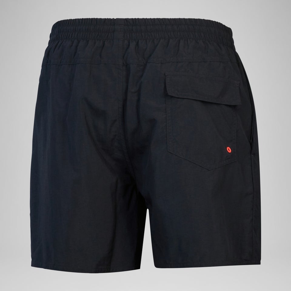 Herren Medley Badeshorts mit Logo, 16 Zoll Schwarz/Rot