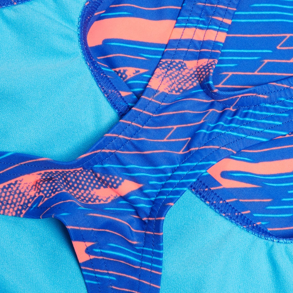 Girls' HyperBoom Allover Medalist Swimsuit Red/Blue