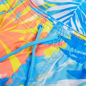 Men's Printed Leisure 14" Swim Shorts Blue/Yellow