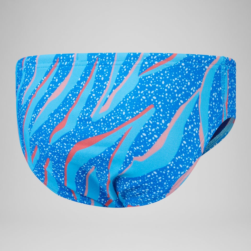 Jungen Badehose mit digitalem Allover-Print, 6,5 cm Blau/Rot