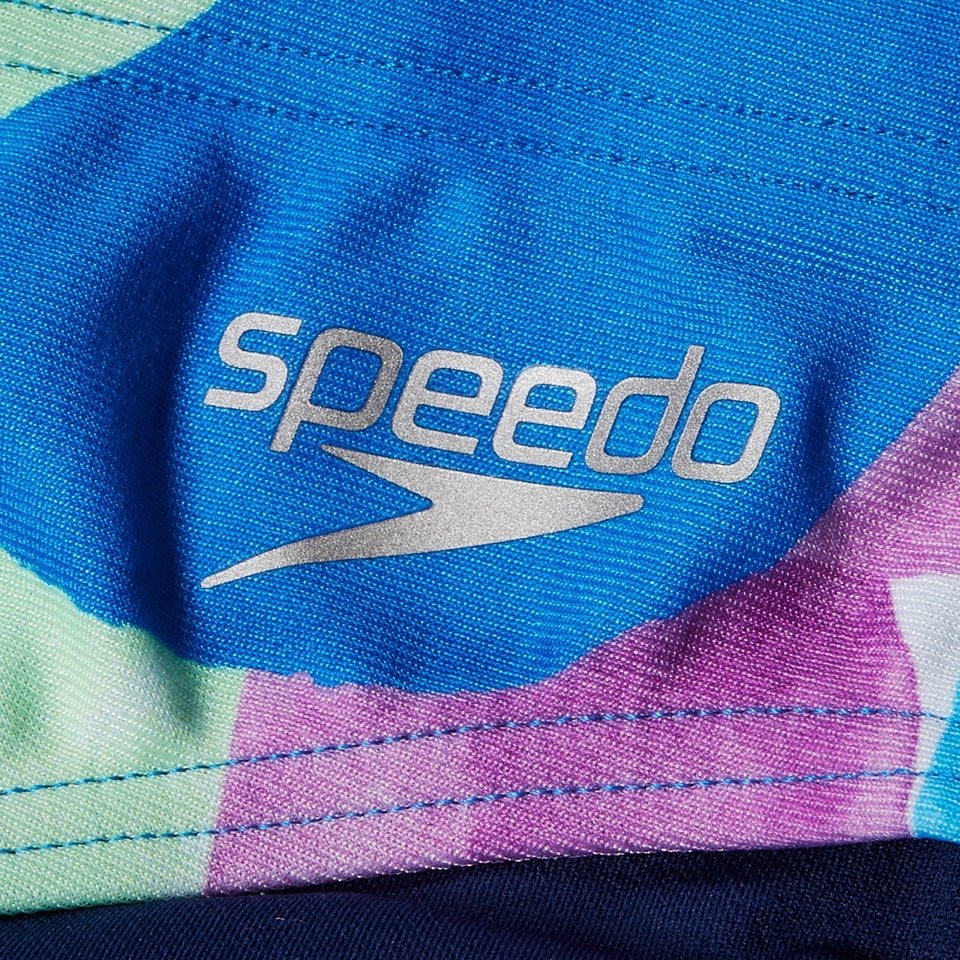 Slip de bain garçon 6,5 cm Allover Digital pour Garçons Vert matcha/Rose kiki