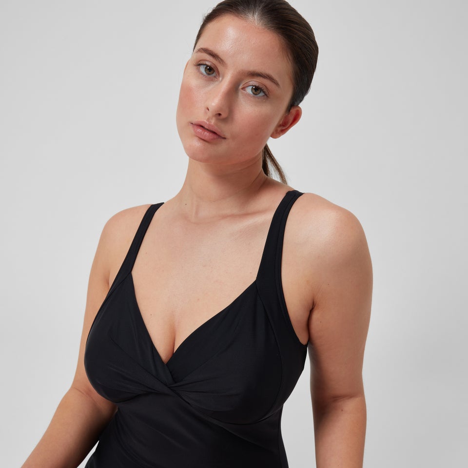 Damen Cross Knot Shaping-Badeanzug Schwarz