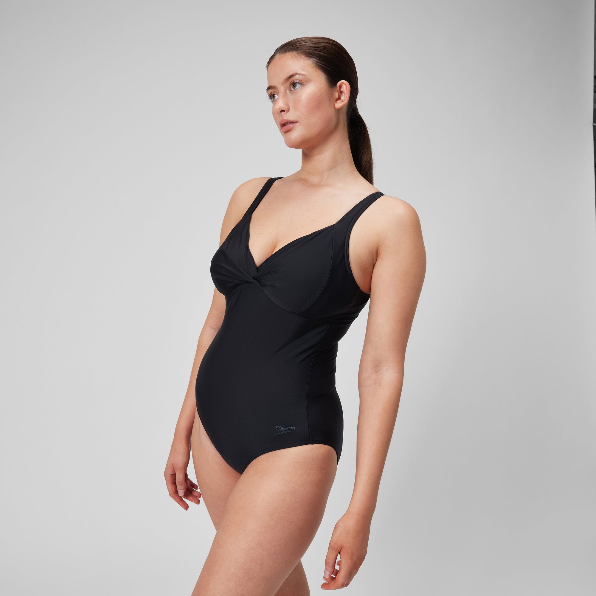 Women's Solid Cross Knot One Piece Black | Speedo USA