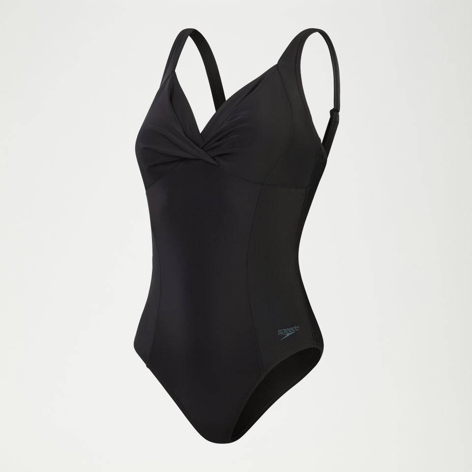 Damen Cross Knot Shaping-Badeanzug Schwarz