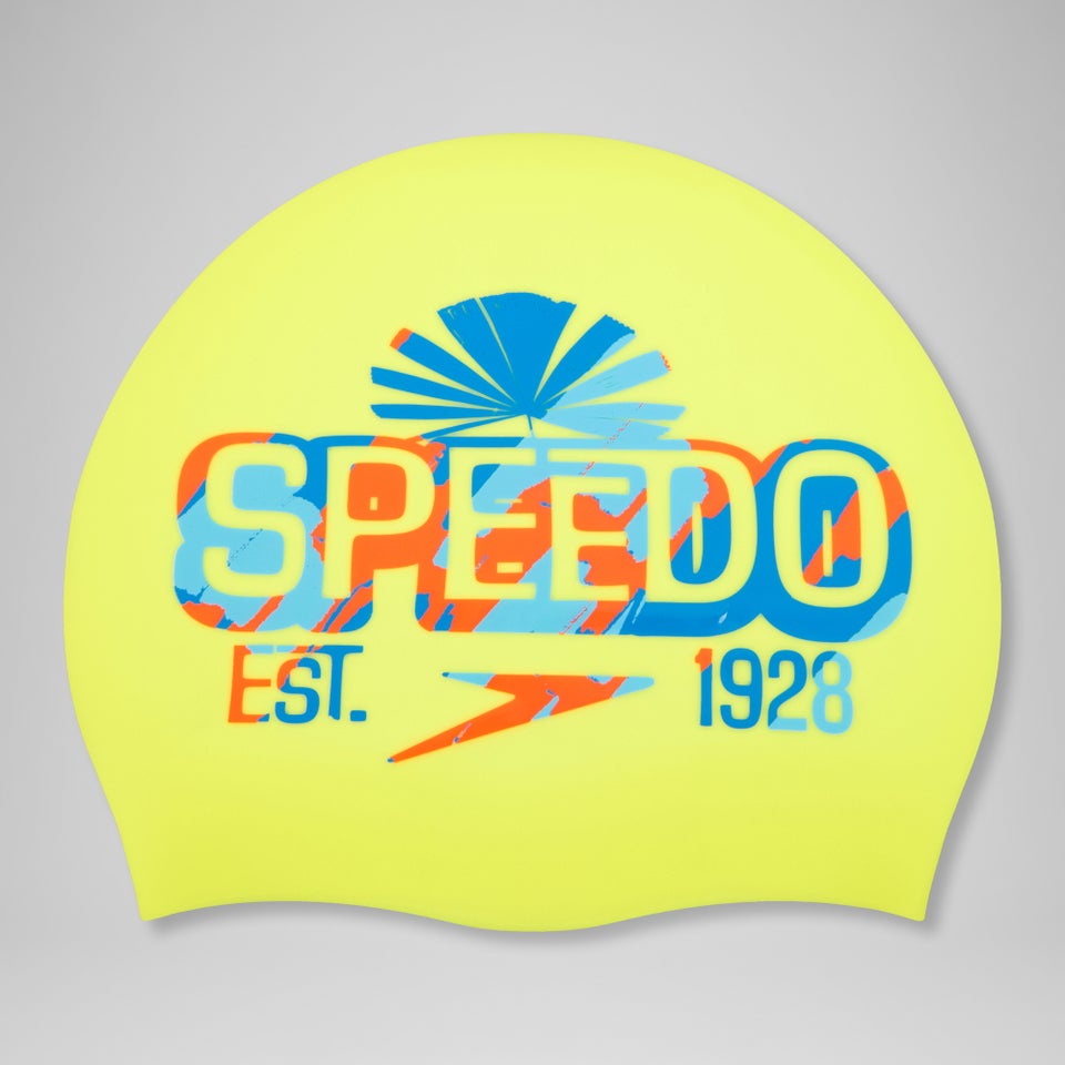 Silikon-Badekappe mit Print Zitronenniesel/Pictonblau/Punschblau