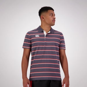 MENS YARN DYE POLO EBONY - XS