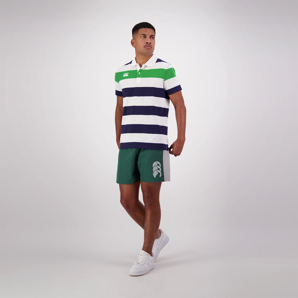 MENS ENGINEERED STRIPE POLO PEACOAT