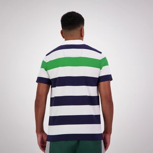 MENS ENGINEERED STRIPE POLO PEACOAT