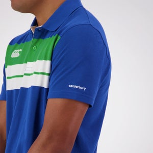 MENS CHEST STRIPE POLO BLUE