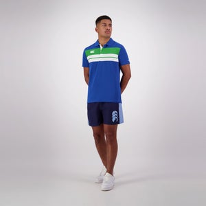 MENS CHEST STRIPE POLO BLUE