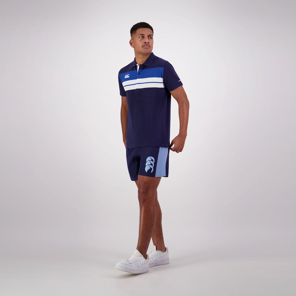 MENS CHEST STRIPE POLO PEACOAT