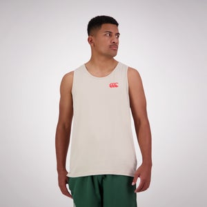 Mens CCC BACK PRINT SINGLET SILVER LINING - XS