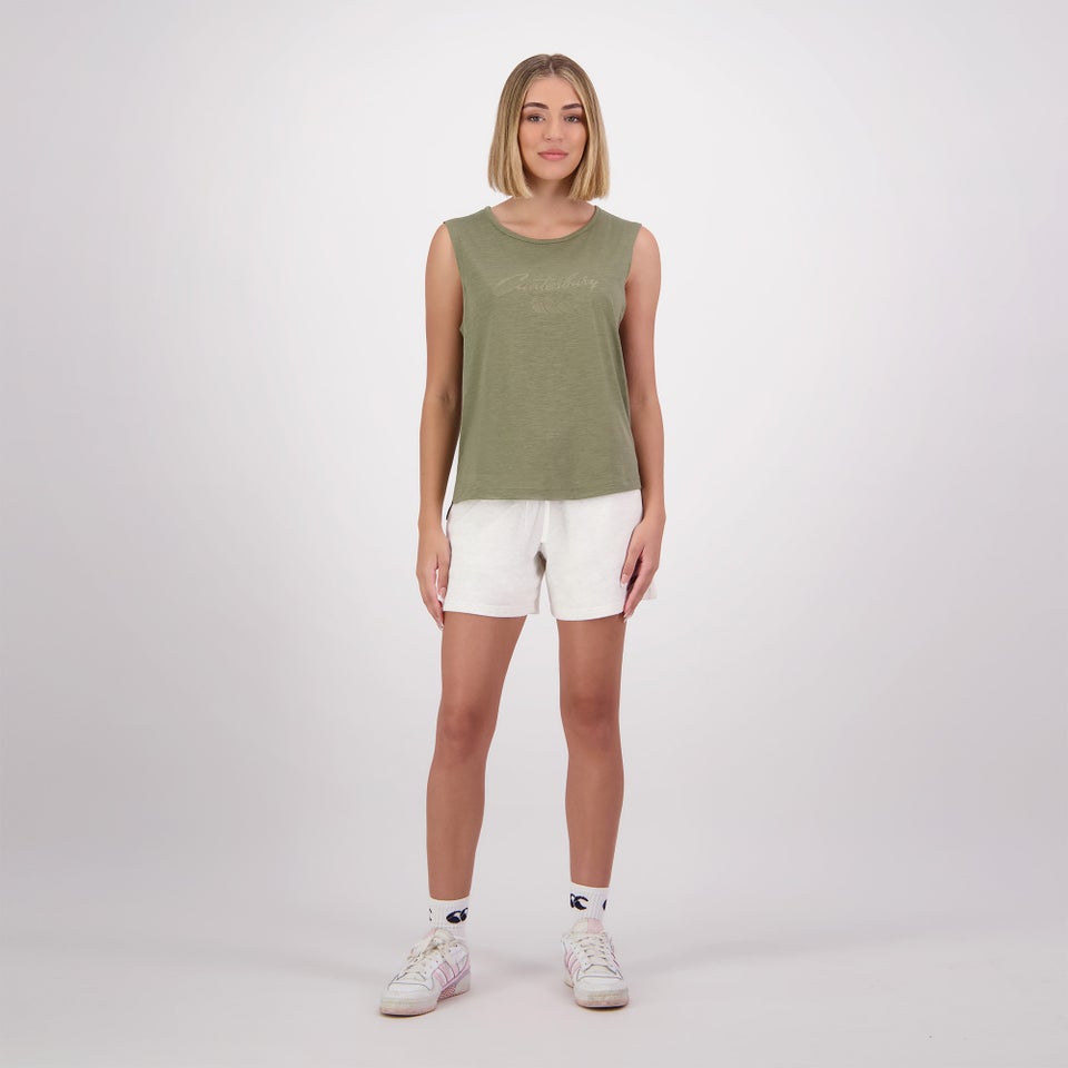 WOMENS SCENE-SET SINGLET GREEN