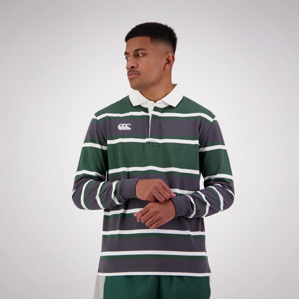 MENS YARN DYE RUGBY GREEN