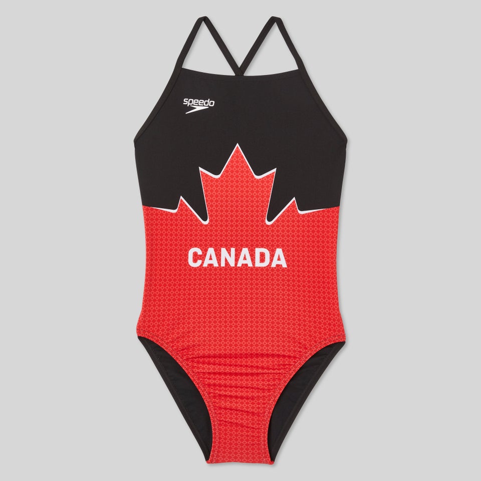Women's Canada Team Swimsuit Red