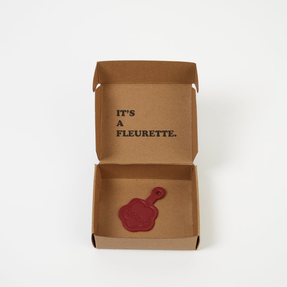 Unisex Leather Fleurette Red