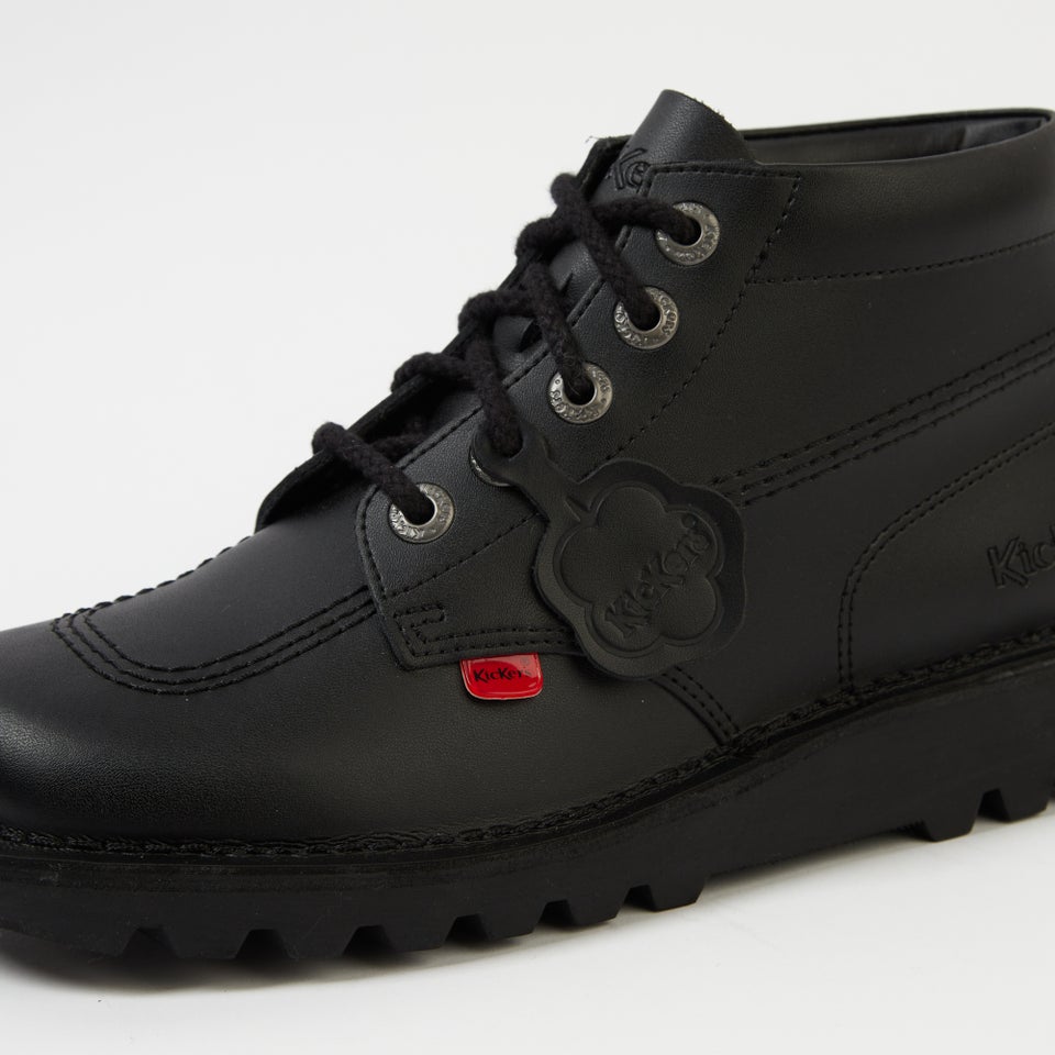 Unisex Leather Fleurette Black