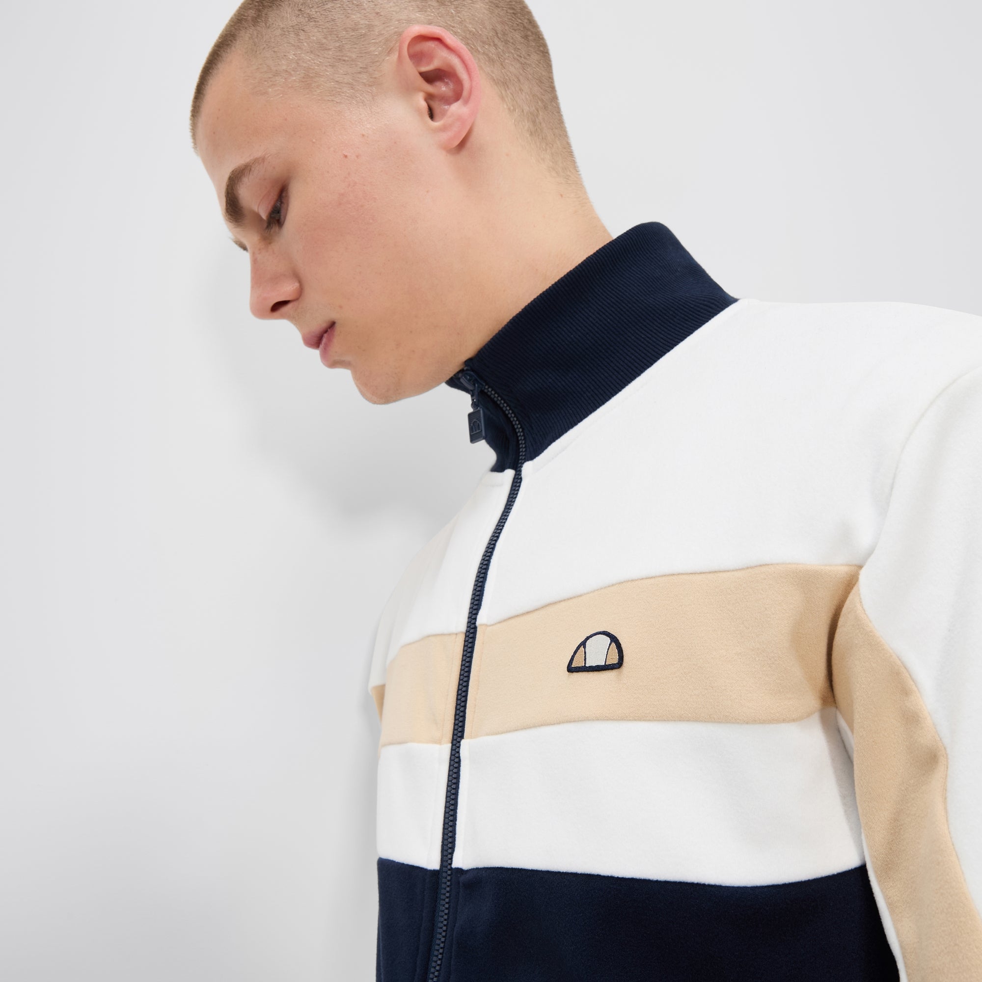 Men's Anzios Track Top Off White/Navy | ellesse UK