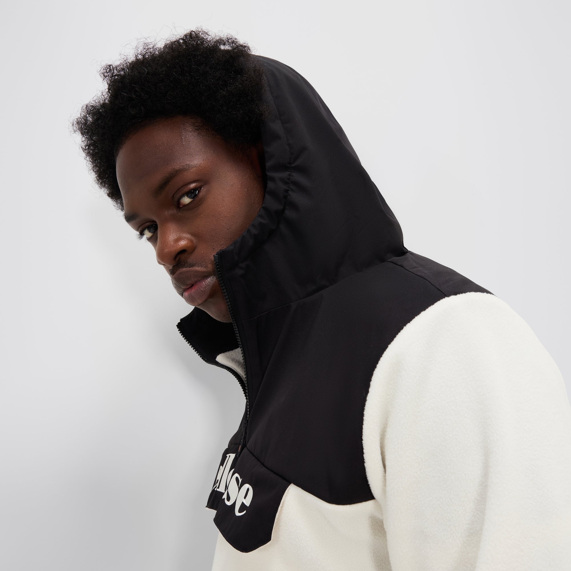 Men's Hossu OH Jacket Black/Off White | ellesse UK