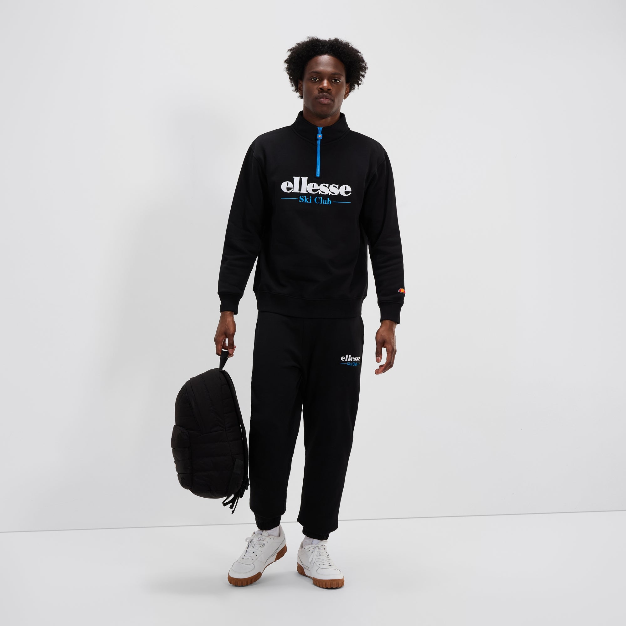Men's Baleor 1/4 Zip Top Black | ellesse UK
