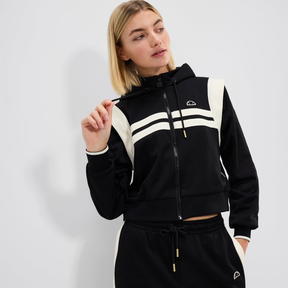 Women's Perna Cropped Track Top Black/Off White