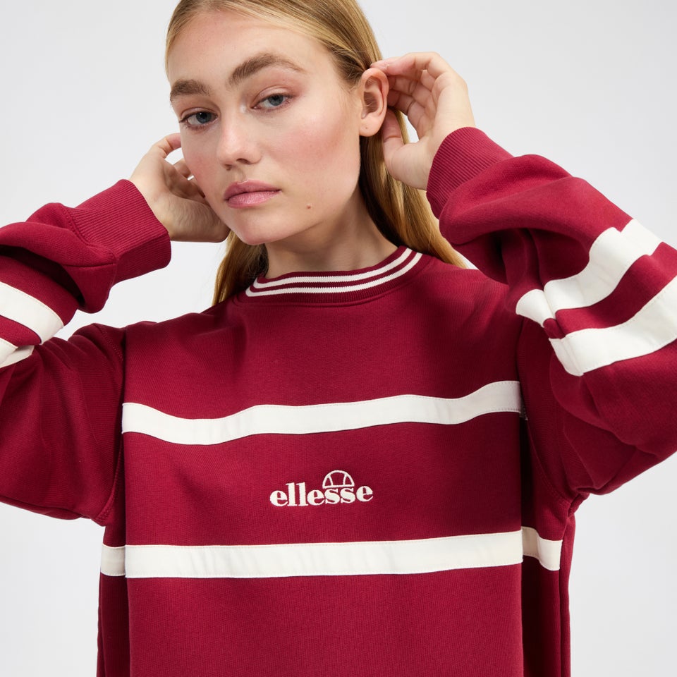 Sweatshirt Marchi für Damen Burgunderrot/Cremeweiß