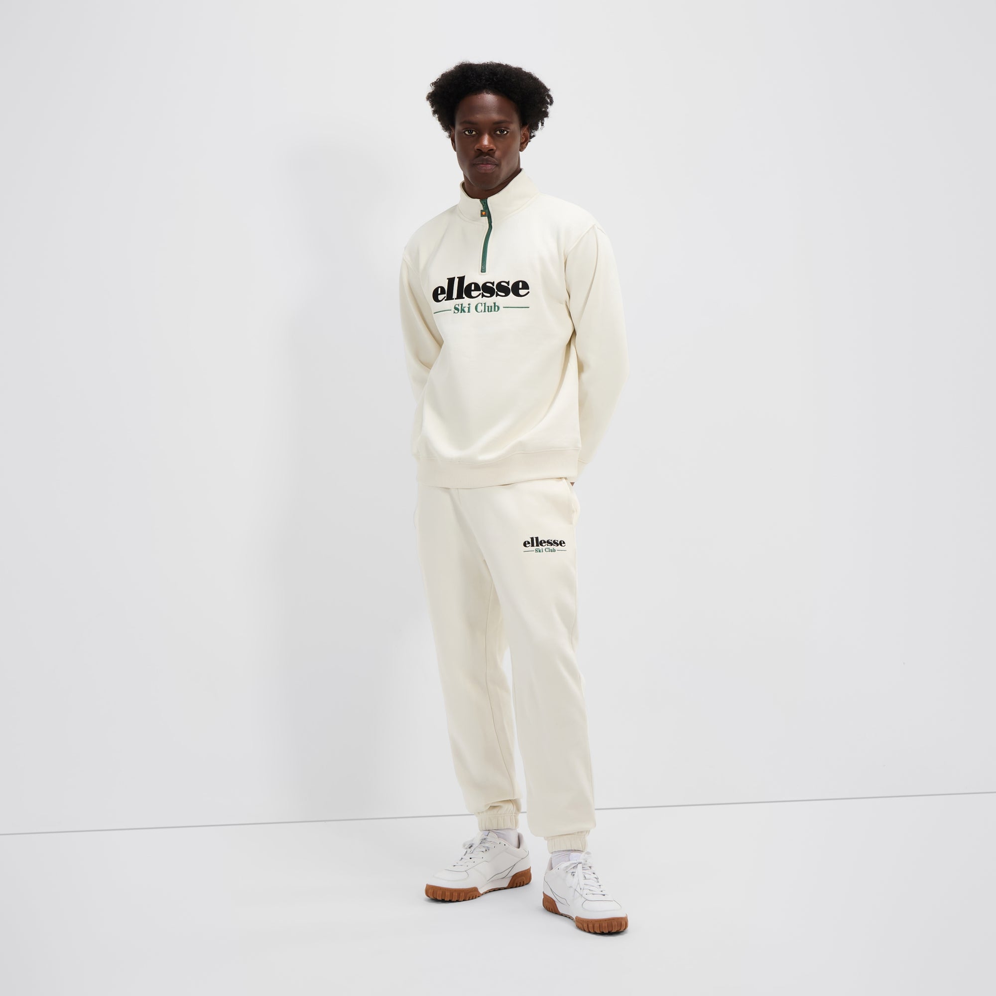 Men's Baleor 1/4 Zip Top Off White | ellesse UK