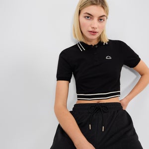 Crop-Poloshirt Trixie für Damen Schwarz