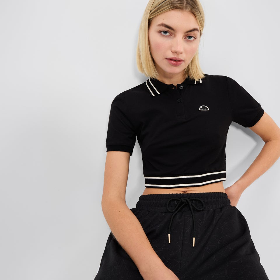 Women's Trixie Cropped Polo Black