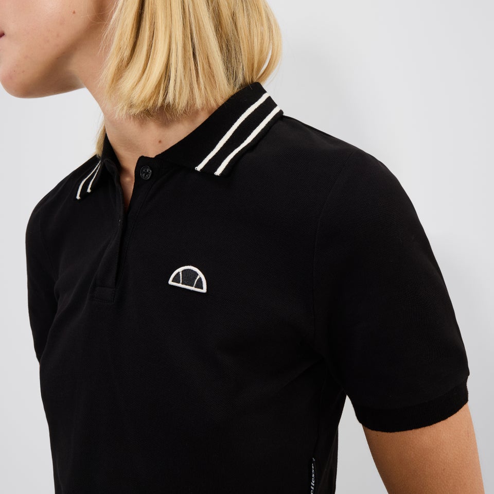 Crop-Poloshirt Trixie für Damen Schwarz