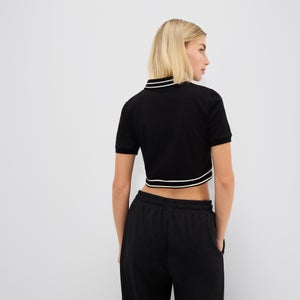 Crop-Poloshirt Trixie für Damen Schwarz