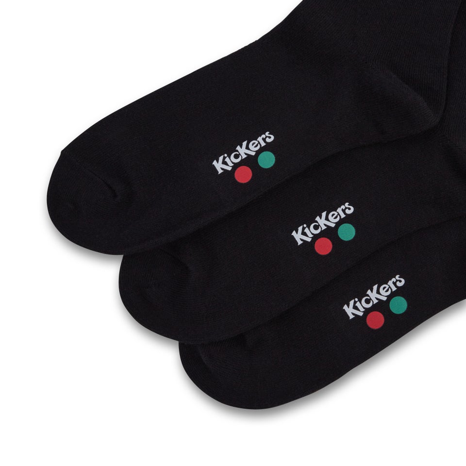 Adult Unisex Everyday Crew 3-Pack Socks Black