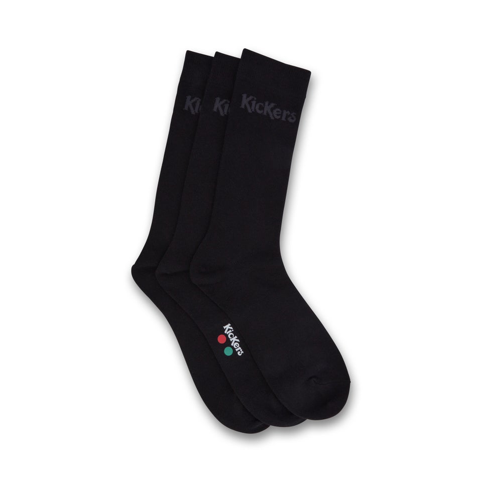 Adult Unisex Everyday Crew 3-Pack Socks Black