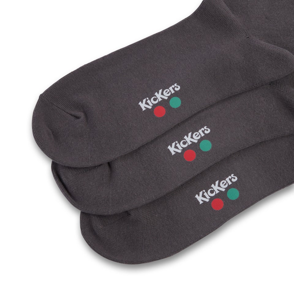 Adult Unisex Everyday Crew 3-Pack Socks Grey